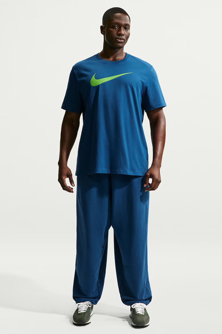 Nike Тениска Sportswear Swoosh с лого Лайм зелено/Син