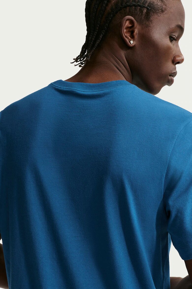 Nike Тениска Sportswear Swoosh с лого Лайм зелено/Син