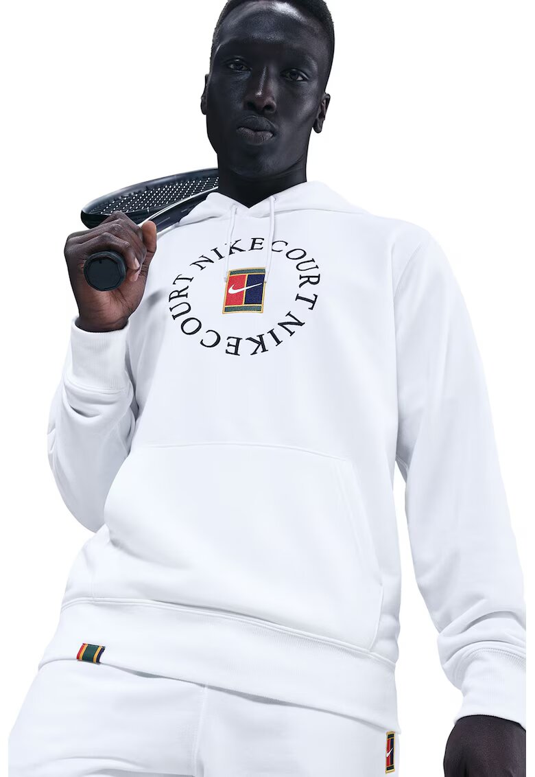 Nike Тениска за тенис с Dri Fit и лого - Бял