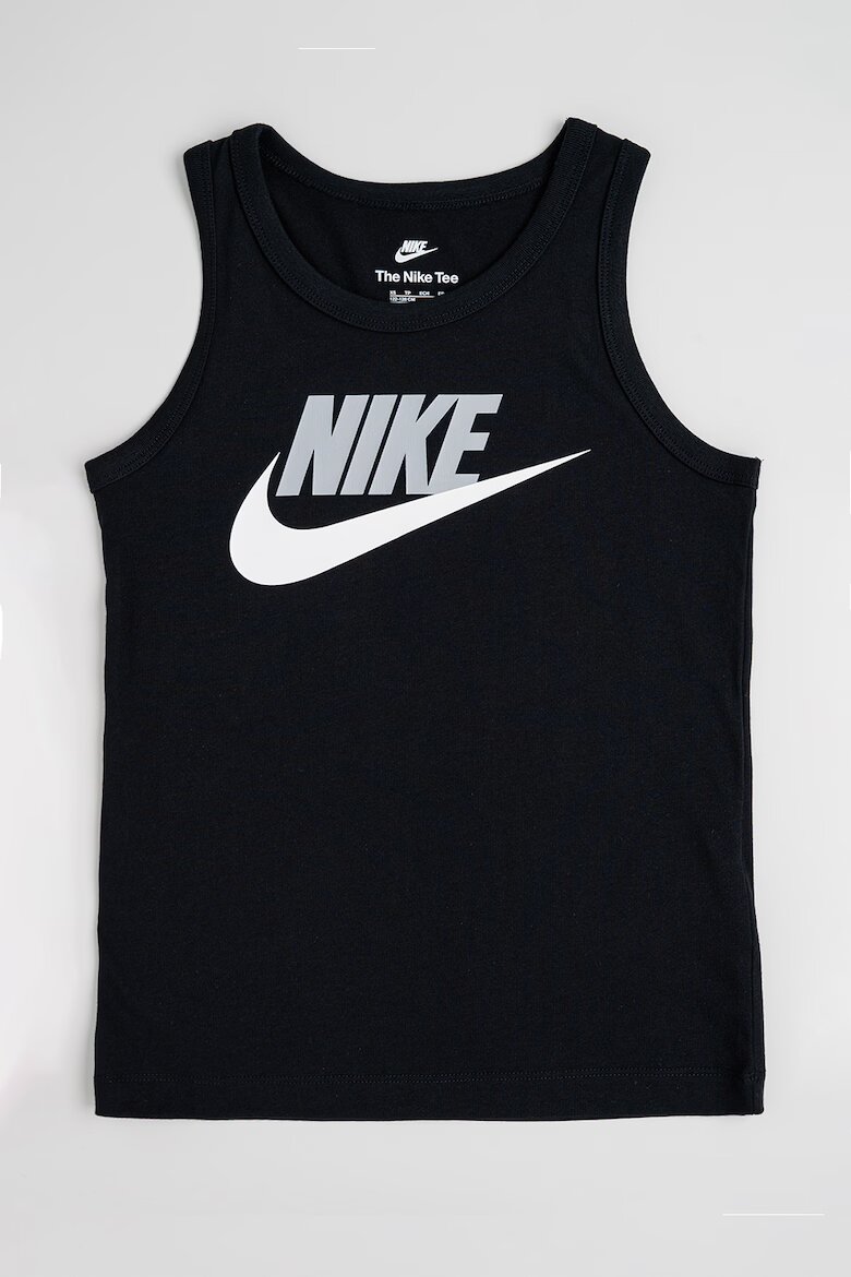 Nike Топ с лого Бял/Черен