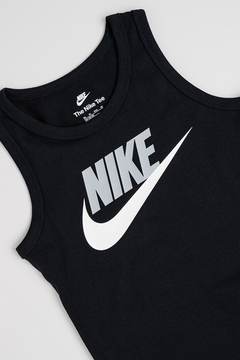 Nike Топ с лого Бял/Черен