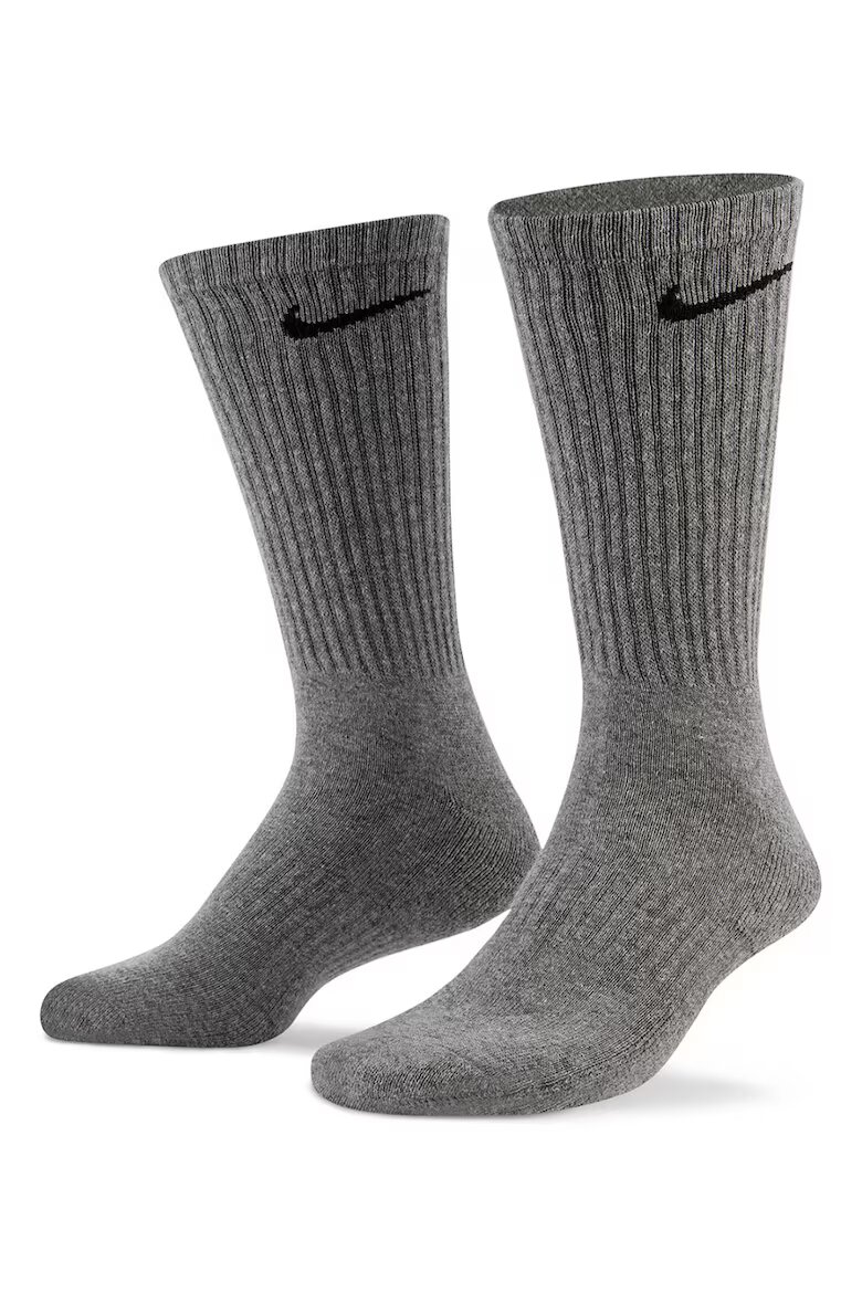 Nike Тренировъчни дълги чорапи Everyday - 6 чифта Черен/Сив меланж