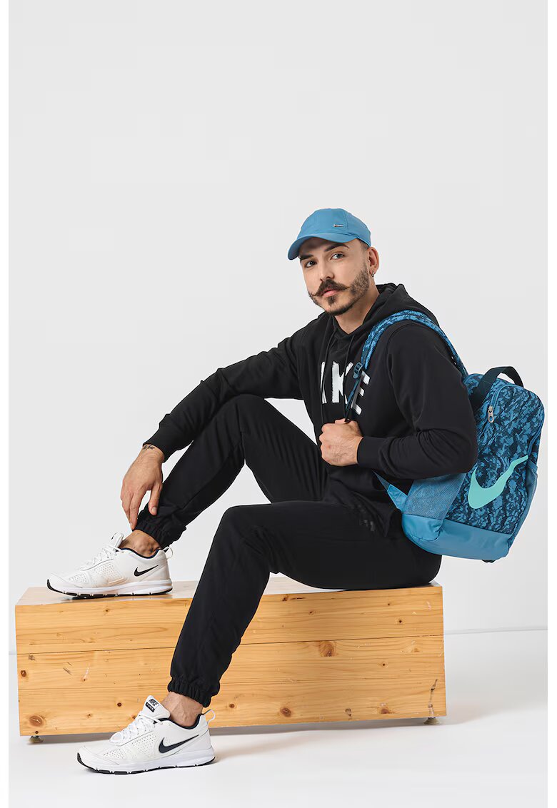 Nike Тренировъчно худи с лого - Бял/Черен