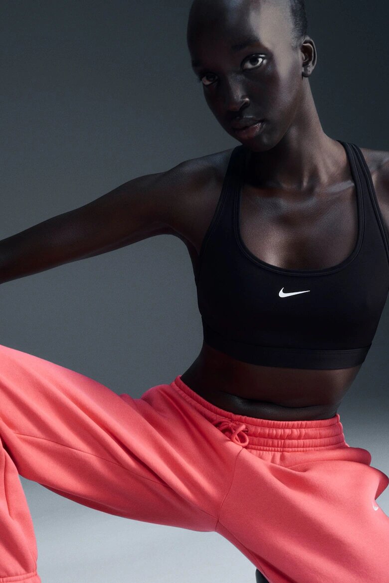 Nike Тренировън сутиен с изрязан гръб Бял/Черен
