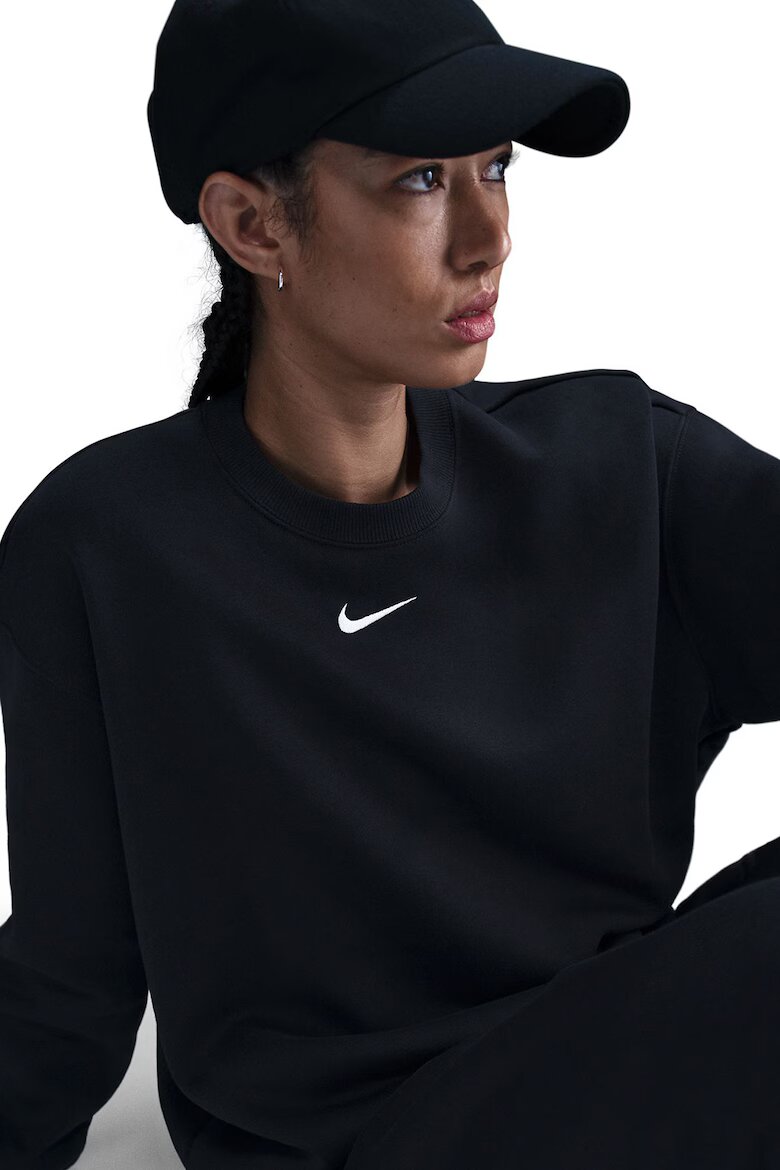 Nike Уголемен суитшърт с паднали ръкави Черен