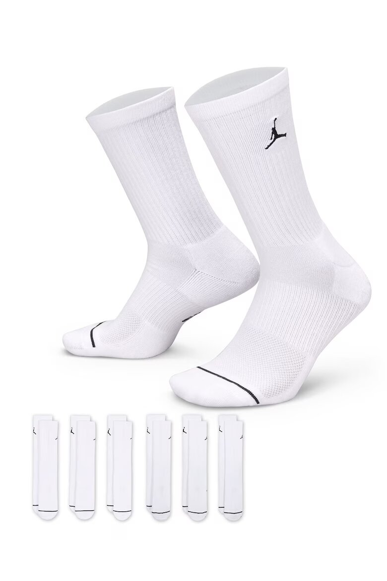 Nike Унисекс баскетболни дълги чорапи с лого - 6 чифта Бял