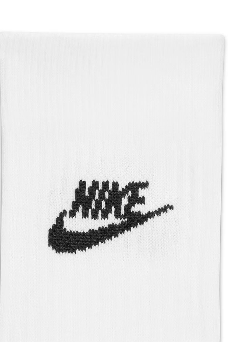 Nike Унисекс чирапи Everyday Essential - 3 чифта Бял/Избеляло черно