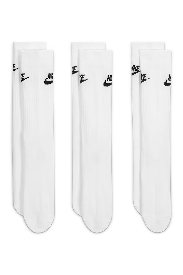 Nike Унисекс чирапи Everyday Essential - 3 чифта Бял/Избеляло черно