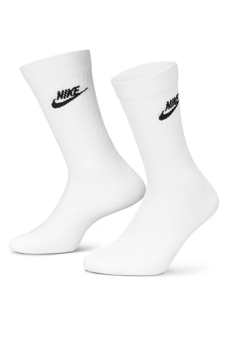 Nike Унисекс чирапи Everyday Essential - 3 чифта Бял/Избеляло черно