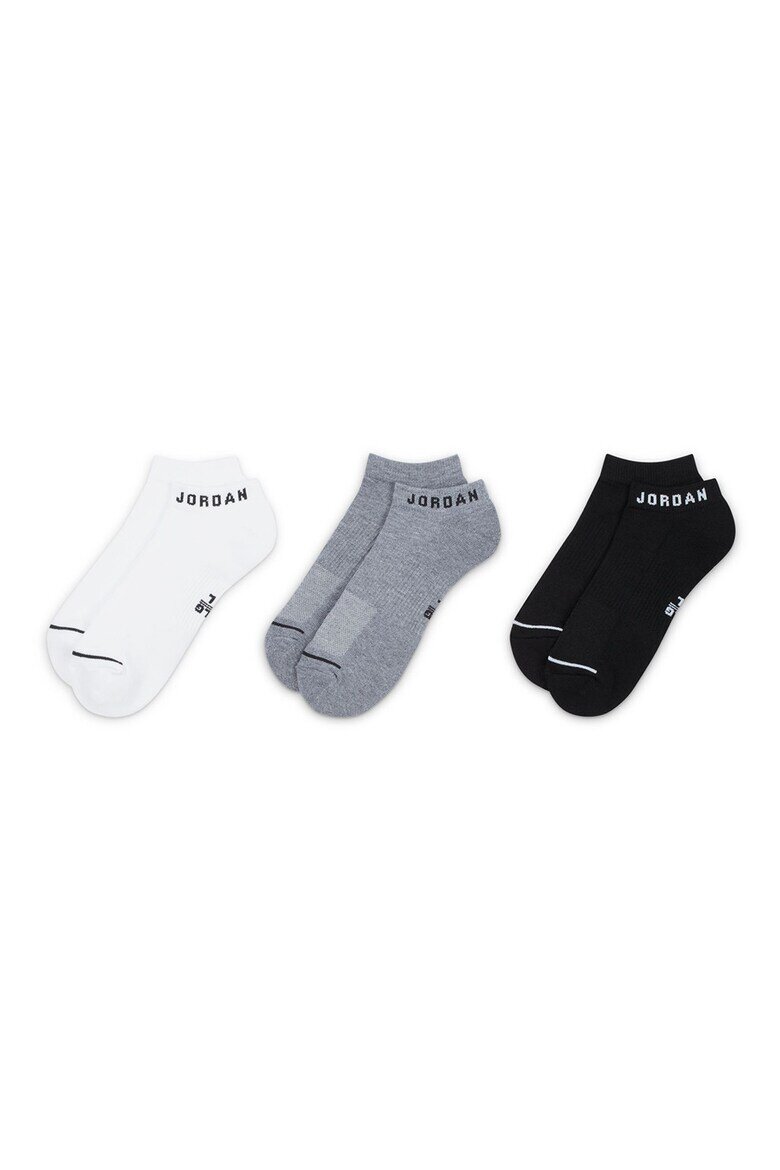 Nike Унисекс чорапи Jordan с лого - 3 чифта Бял/Черен/Сив меланж