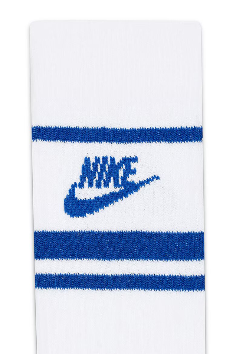 Nike Унисекс чорапи с лого - 3 чифта Бял/Кралско Синьо