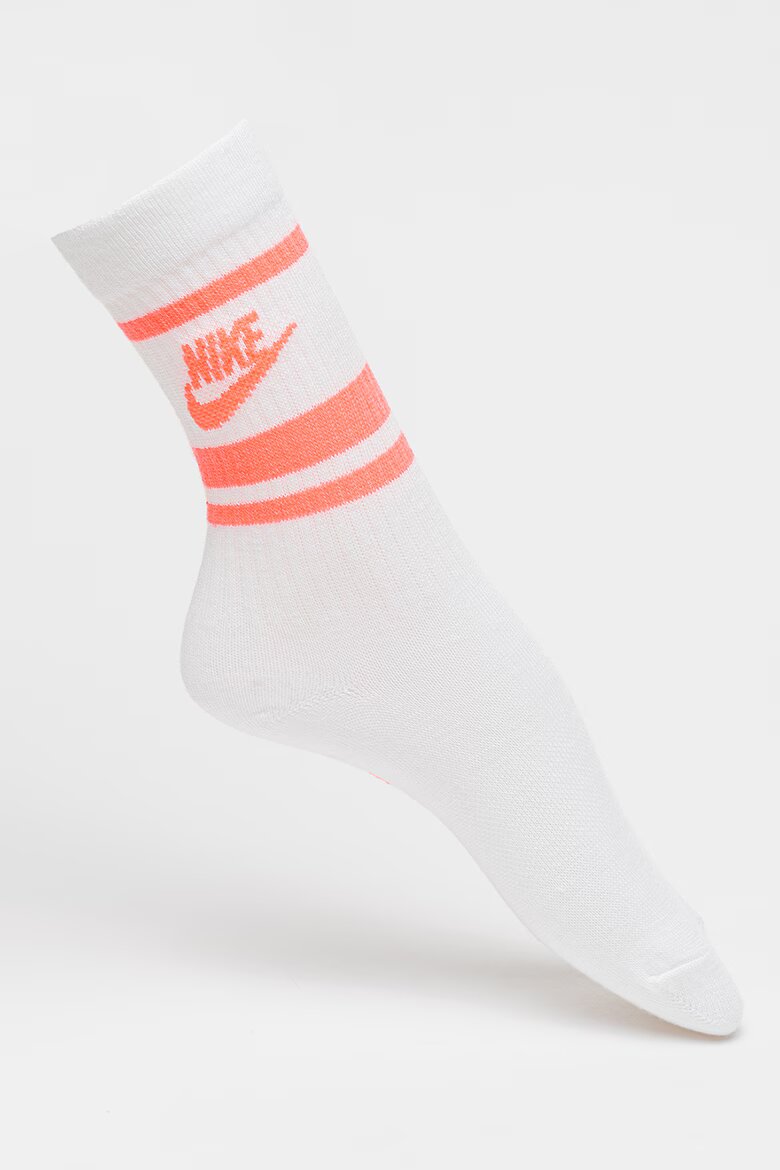 Nike Унисекс чорапи с лого - 3 чифта Бял/Неоново оранжево