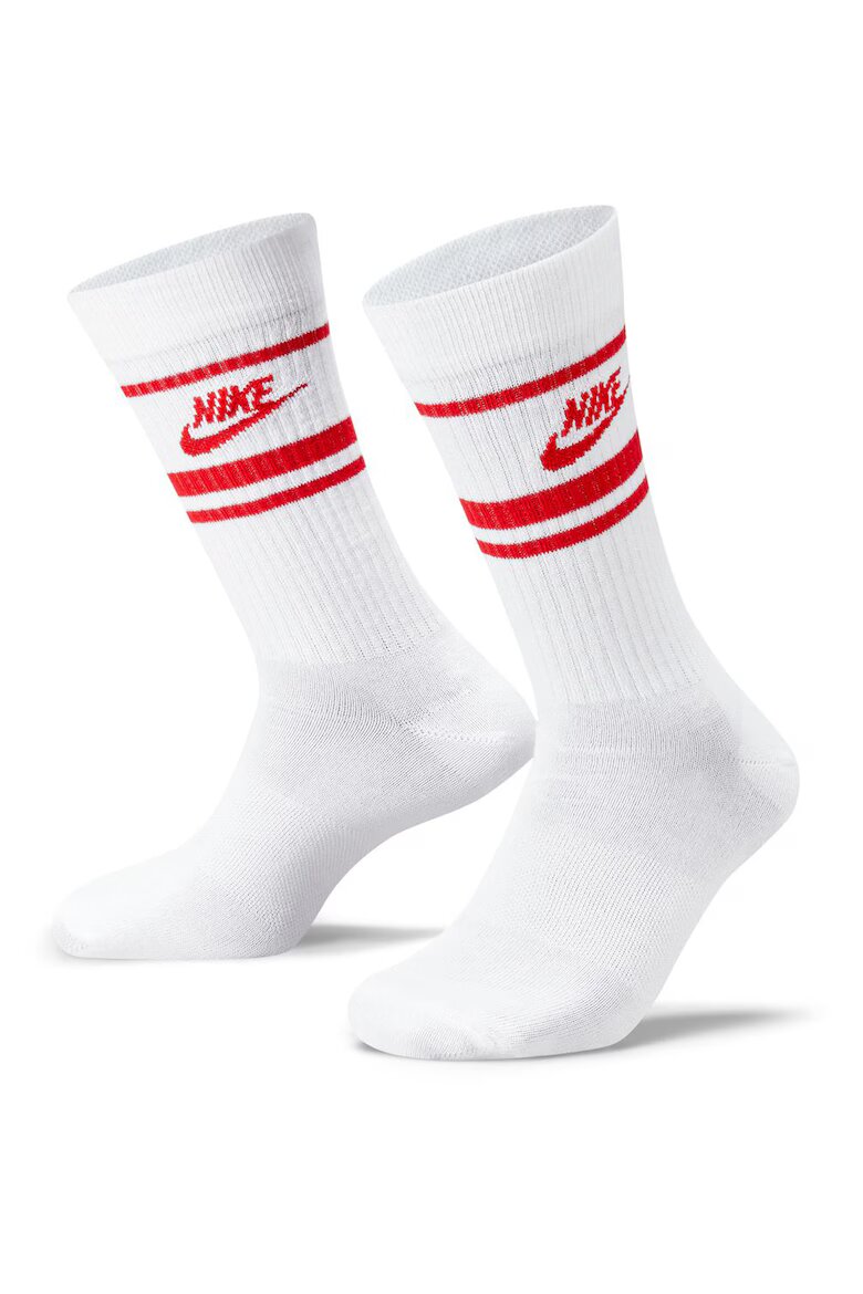 Nike Унисекс чорапи с лого - 3 чифта Червен/Бял