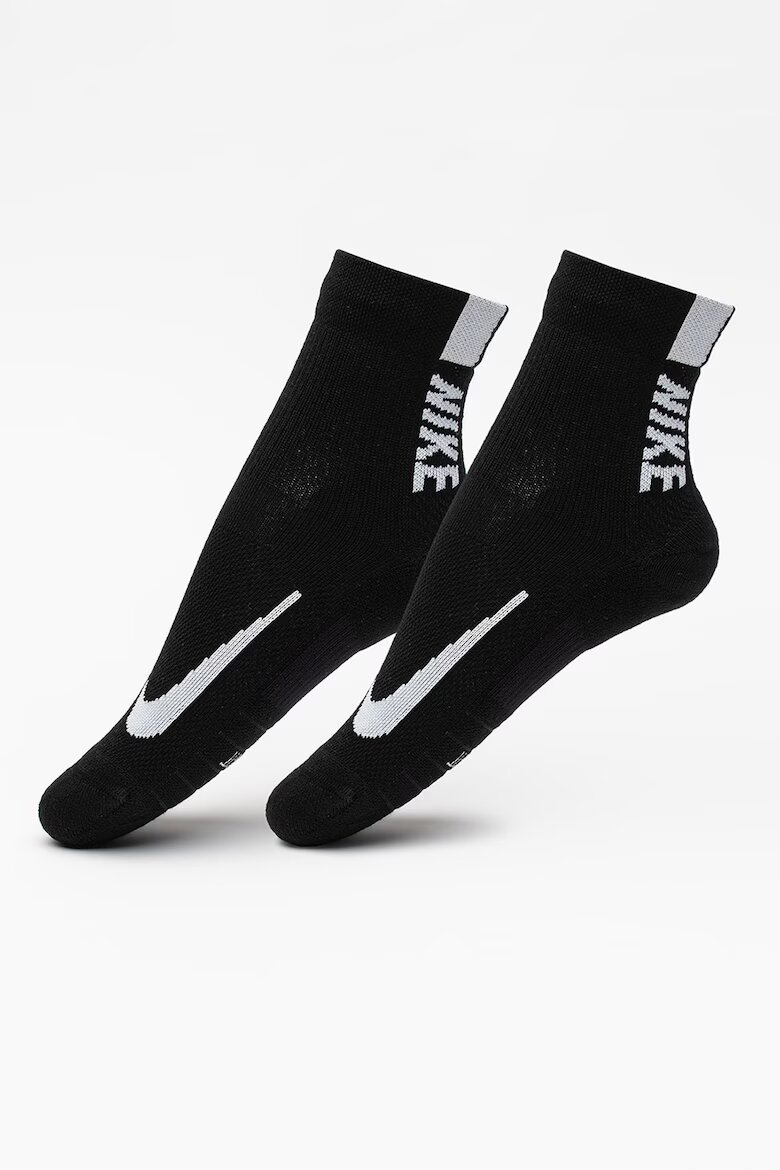 Nike Унисекс чорапи за бягане Multiplier - 2 чифта Бял/Черен