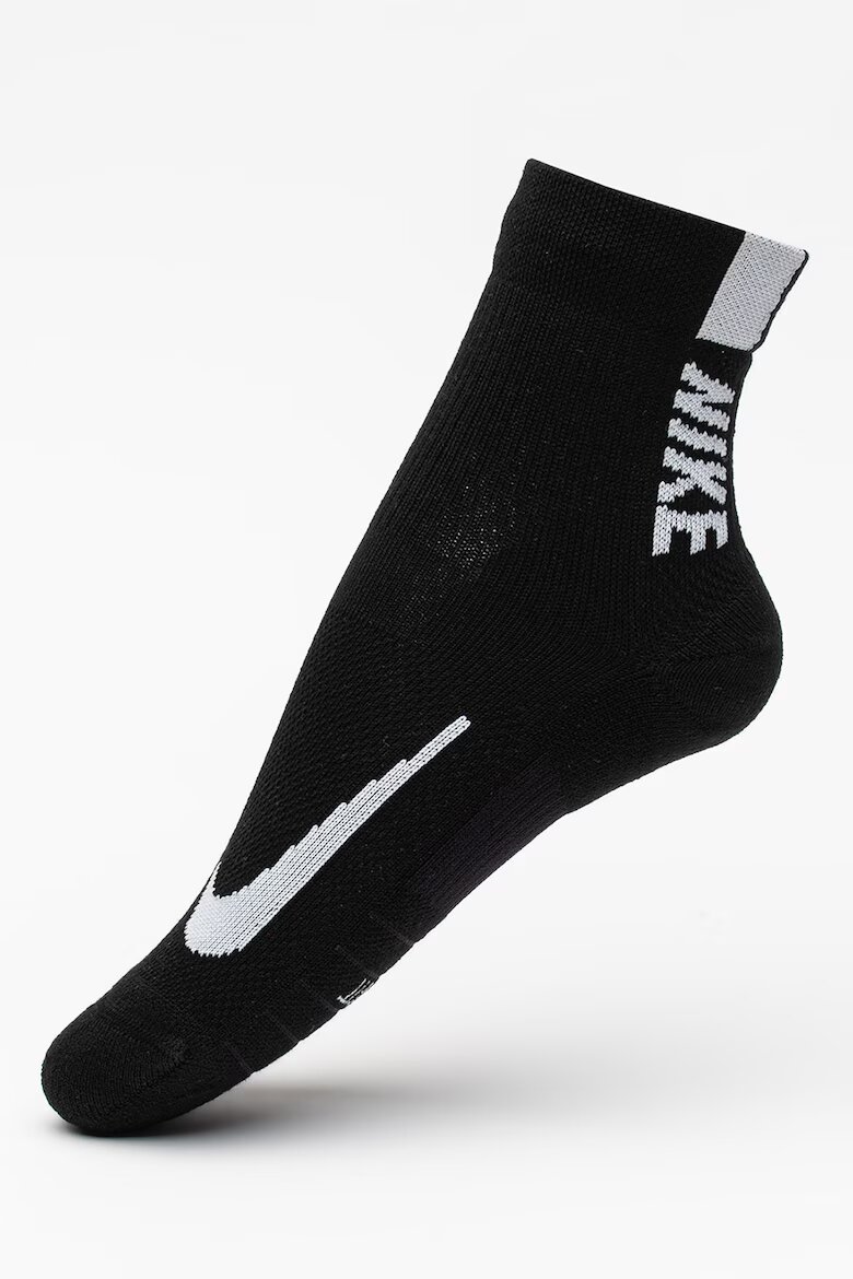 Nike Унисекс чорапи за бягане Multiplier - 2 чифта Бял/Черен