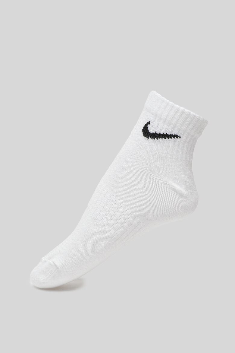 Nike Унисекс фитнес чорапи Everyday Lightweight с Dri-FIT - 3 чифта Бял