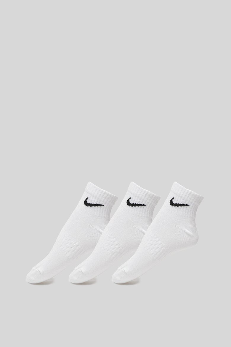 Nike Унисекс фитнес чорапи Everyday Lightweight с Dri-FIT - 3 чифта Бял