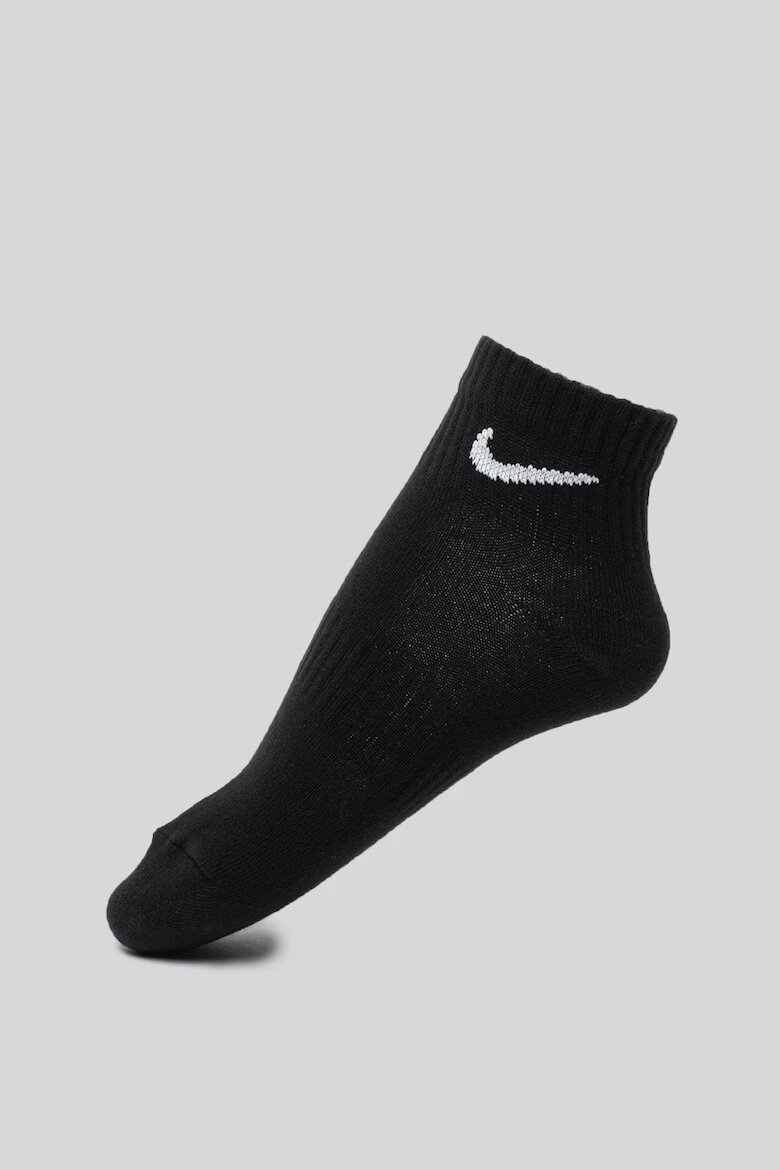 Nike Унисекс фитнес чорапи Everyday Lightweight с Dri-FIT - 3 чифта Черен