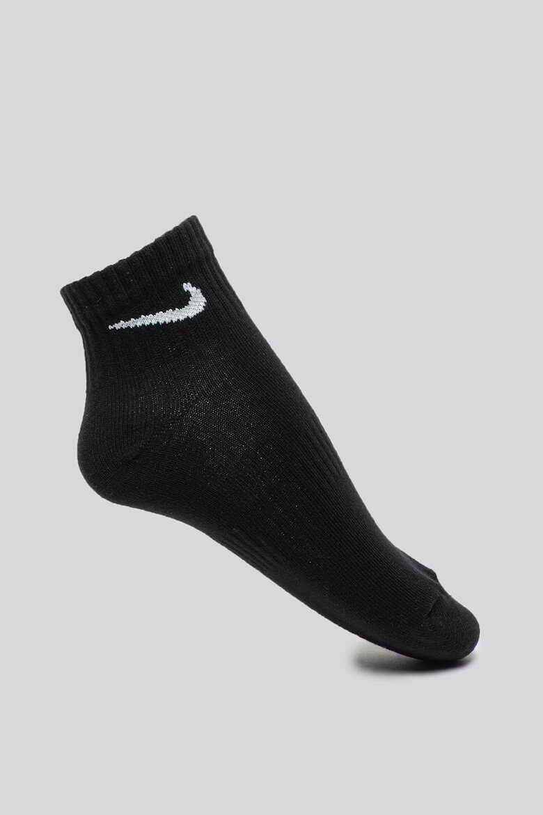 Nike Унисекс фитнес чорапи Everyday Lightweight с Dri-FIT - 3 чифта Черен