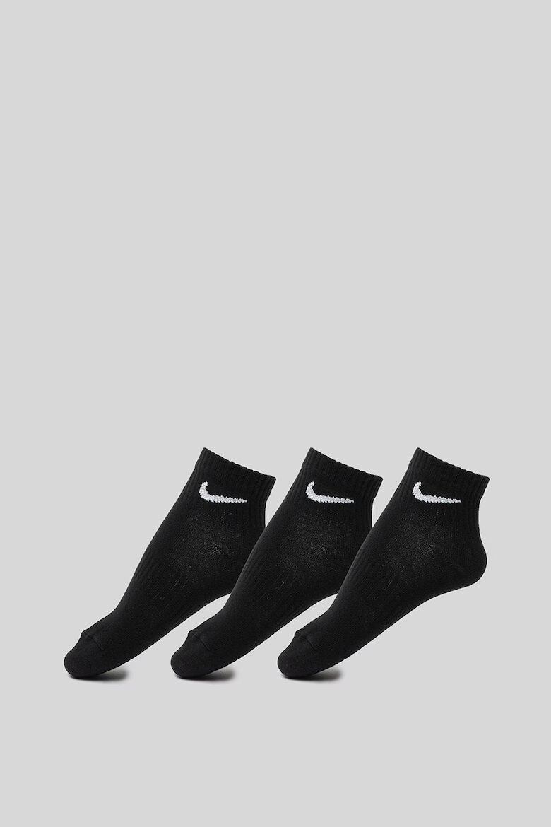 Nike Унисекс фитнес чорапи Everyday Lightweight с Dri-FIT - 3 чифта Черен
