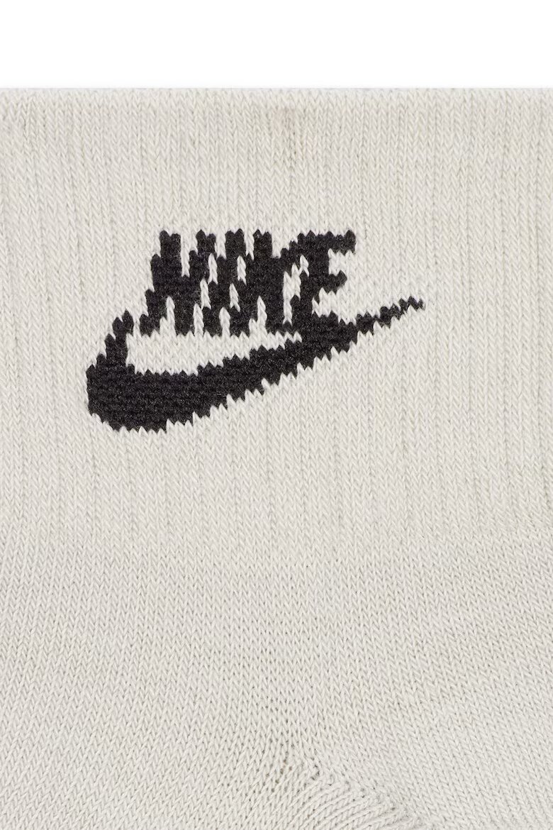 Nike Унисекс къси чорапи Essential с лого - 3 чифта Сив/Сиво-бежов/Тъмносин