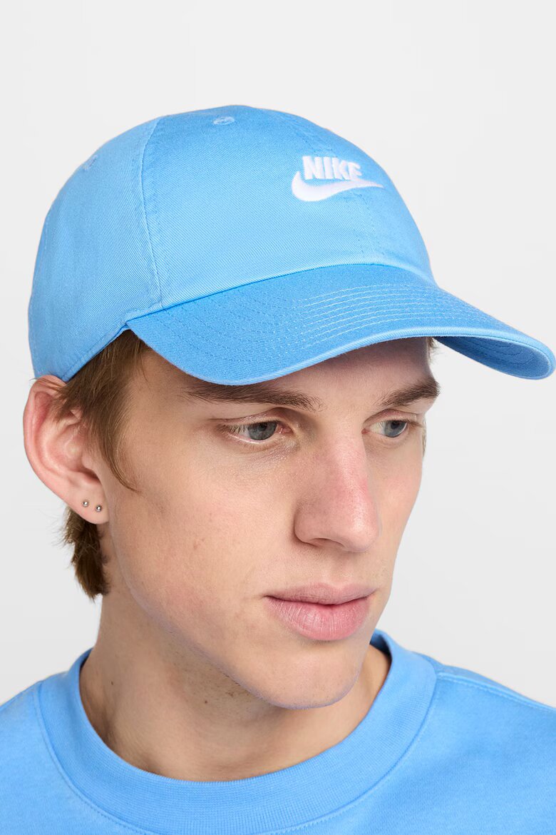 Nike Унисекс регулируема шапка Fly с бродирано лого Бял/Светлосин