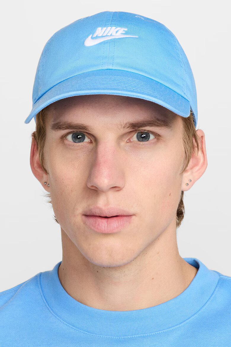 Nike Унисекс регулируема шапка Fly с бродирано лого Бял/Светлосин