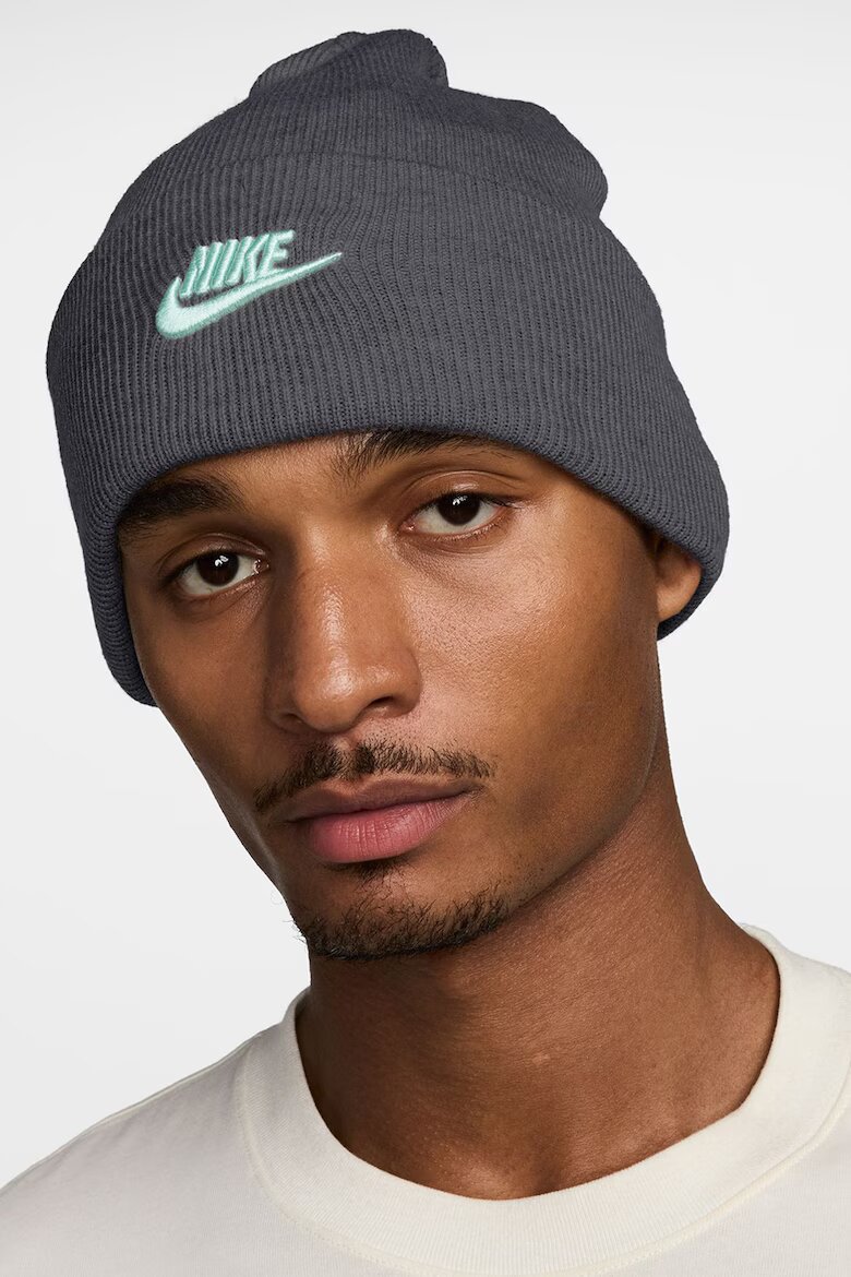 Nike Унисекс шапка Peak с бродирано лого Tъмносив