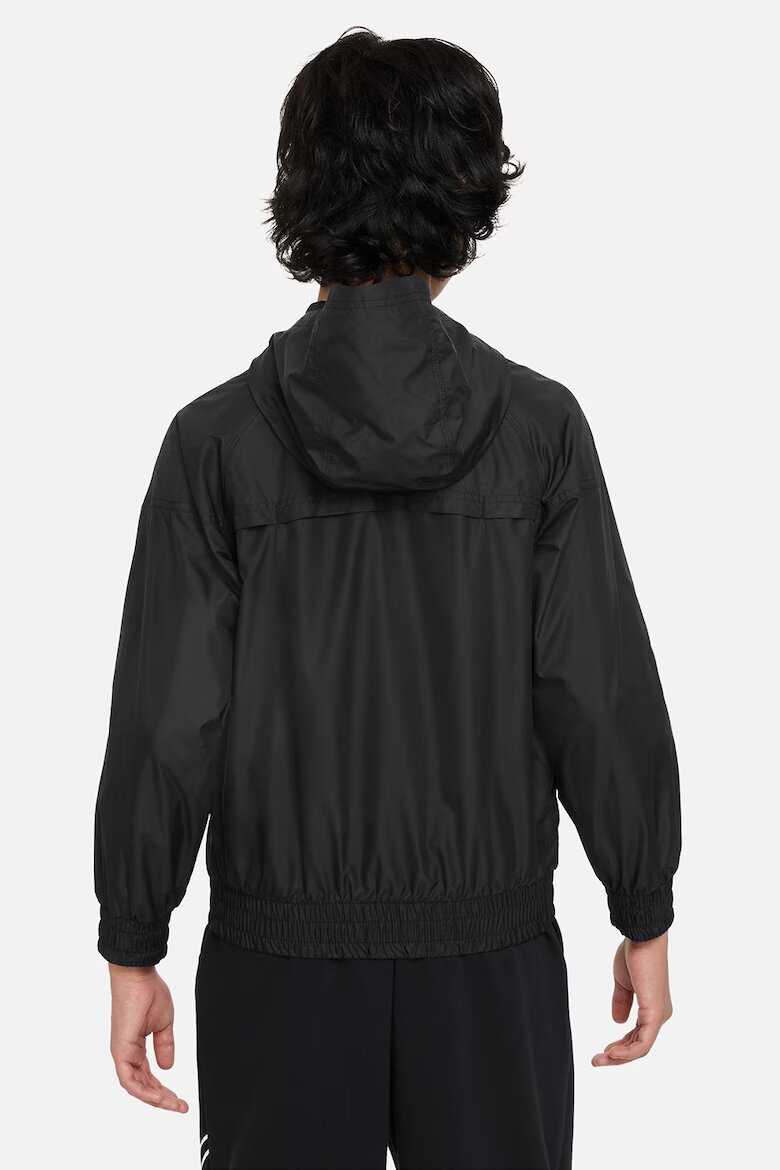 Nike Яке с качулка и джобове с цип Черен