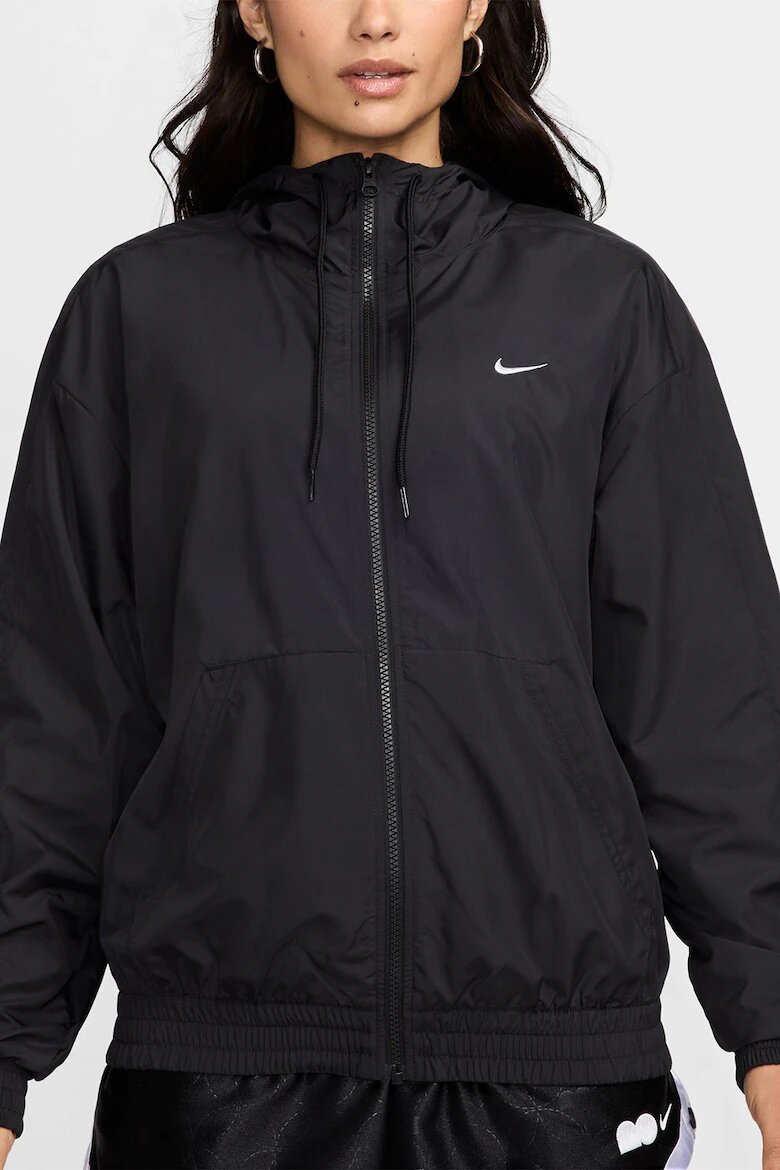 Nike Яке с качулка и UV защита Черен
