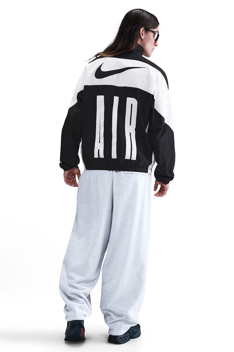 Nike Яке с цип и лого Бял/Черен