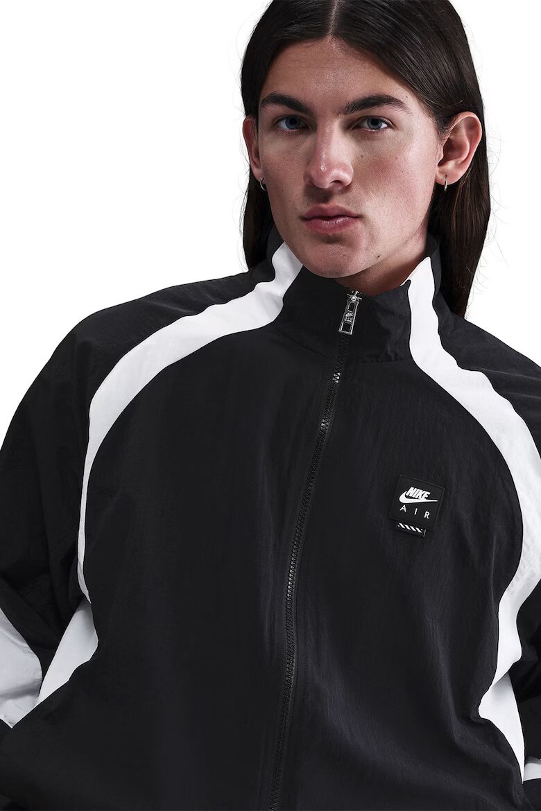 Nike Яке с цип и лого Бял/Черен