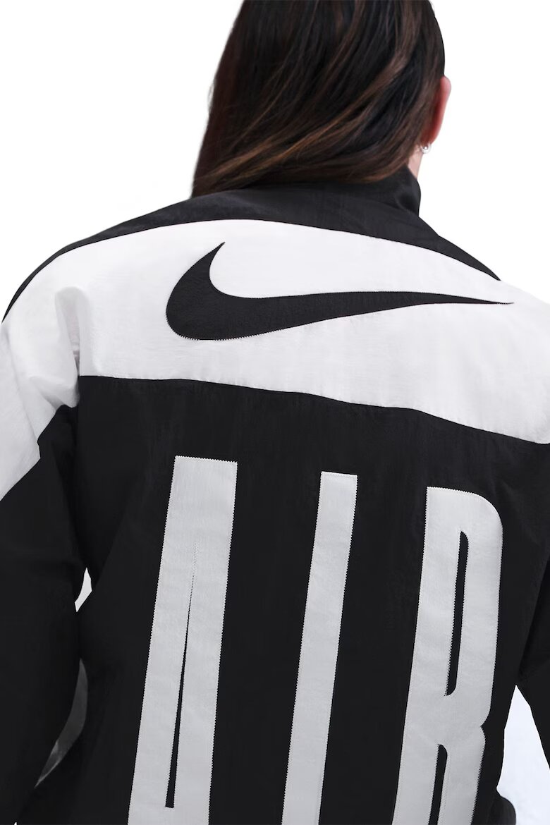Nike Яке с цип и лого Бял/Черен