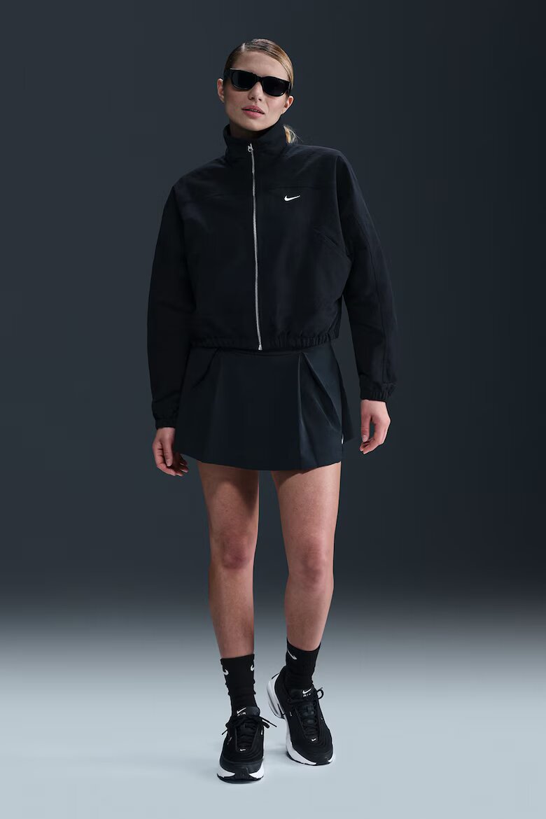 Nike Яке с яка и лого Бял/Избеляло черно
