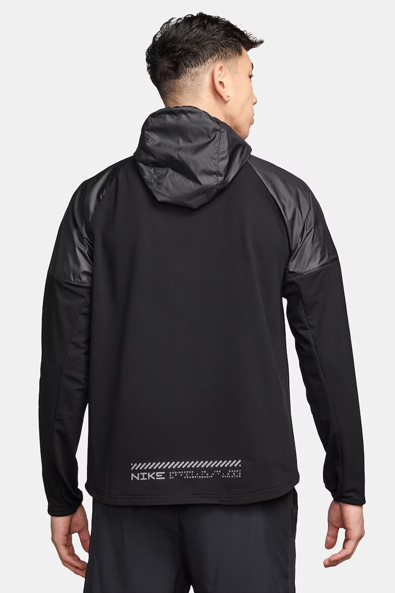 Nike Яке за бягане Miler с цип Черен/Tъмносив