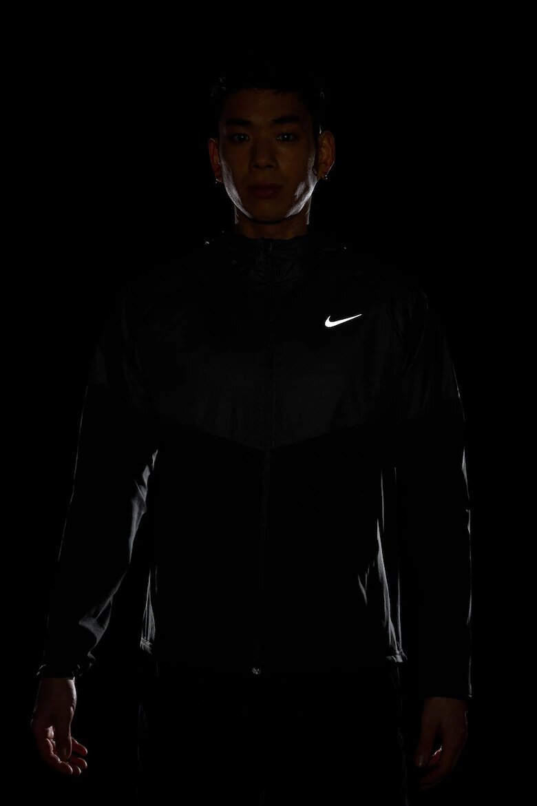 Nike Яке за бягане Miler с цип Черен/Tъмносив