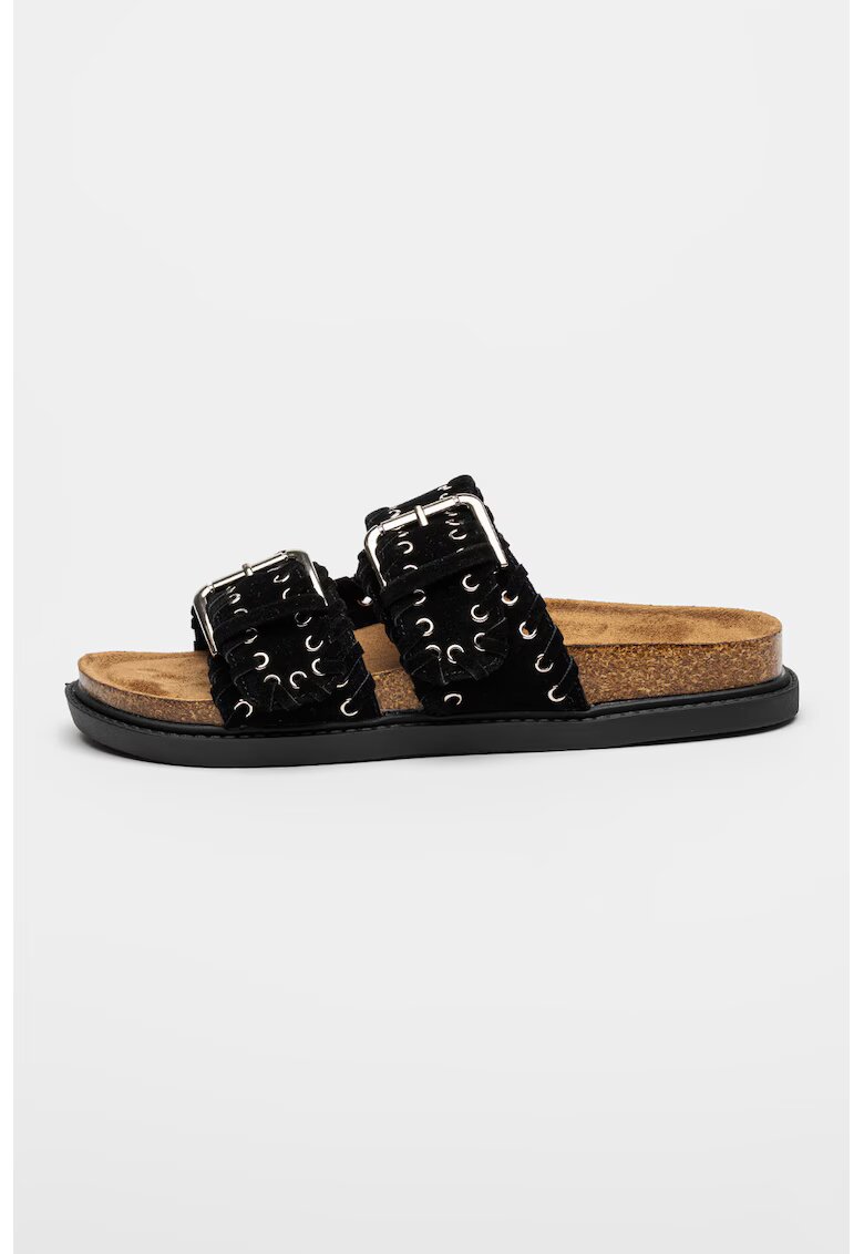 NINE WEST Чехли Uniri с каишка с тока - Черен