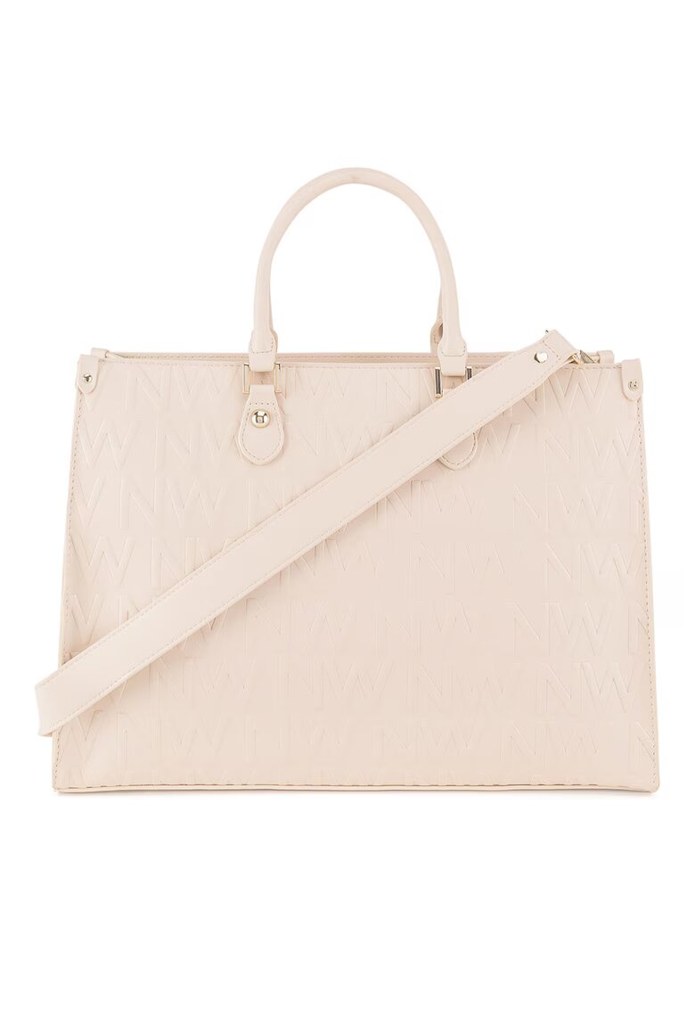 NINE WEST Дамска чанта модел LX10044 - бежова - синтетичен материал