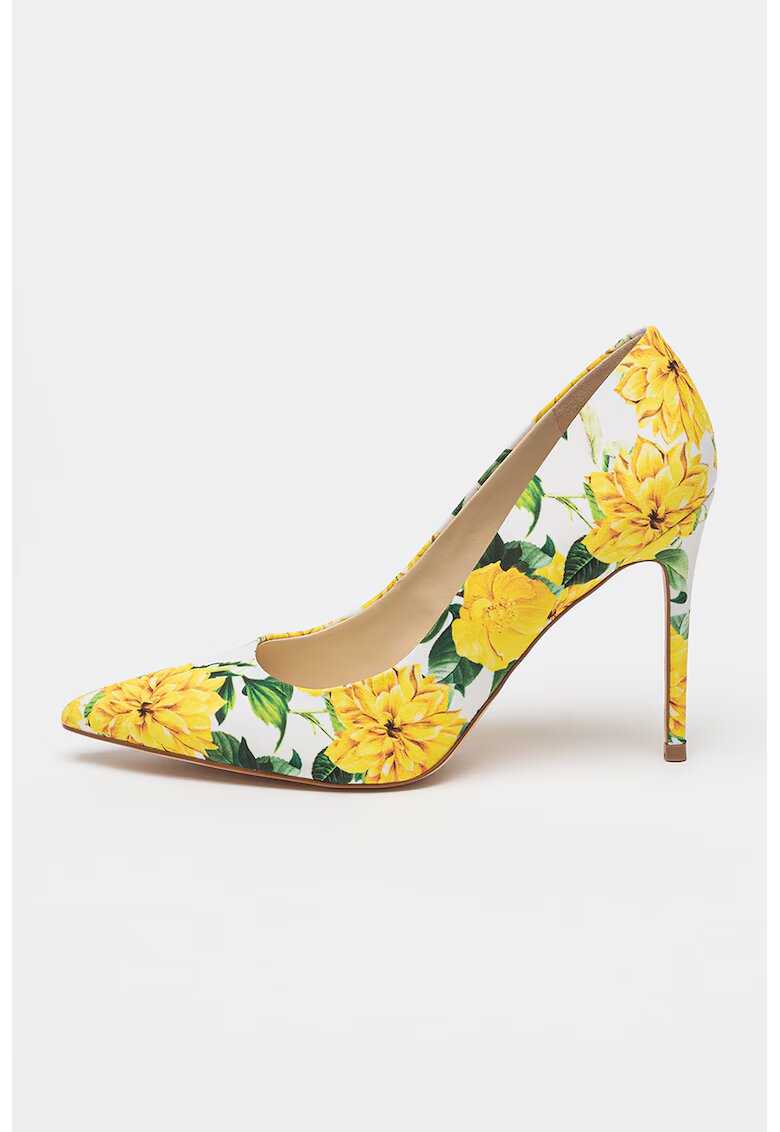 NINE WEST Флорални обувки Fresh с ток стилето - Зелен/Жълт