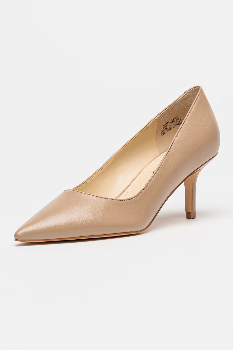 NINE WEST Кожени обувки Loby с остър връх Бежов