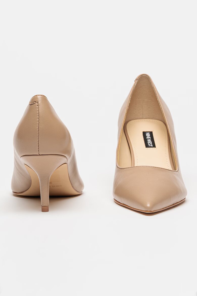 NINE WEST Кожени обувки Loby с остър връх Бежов