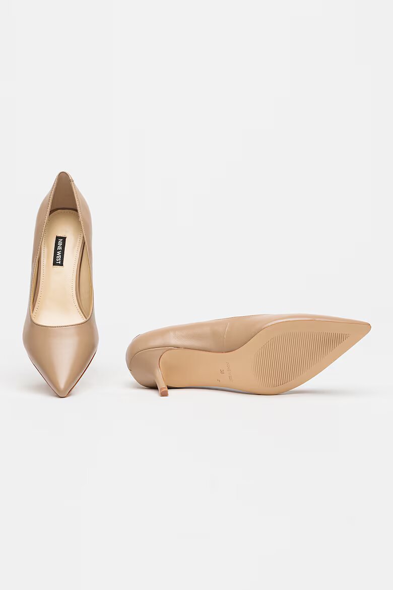 NINE WEST Кожени обувки Loby с остър връх Бежов