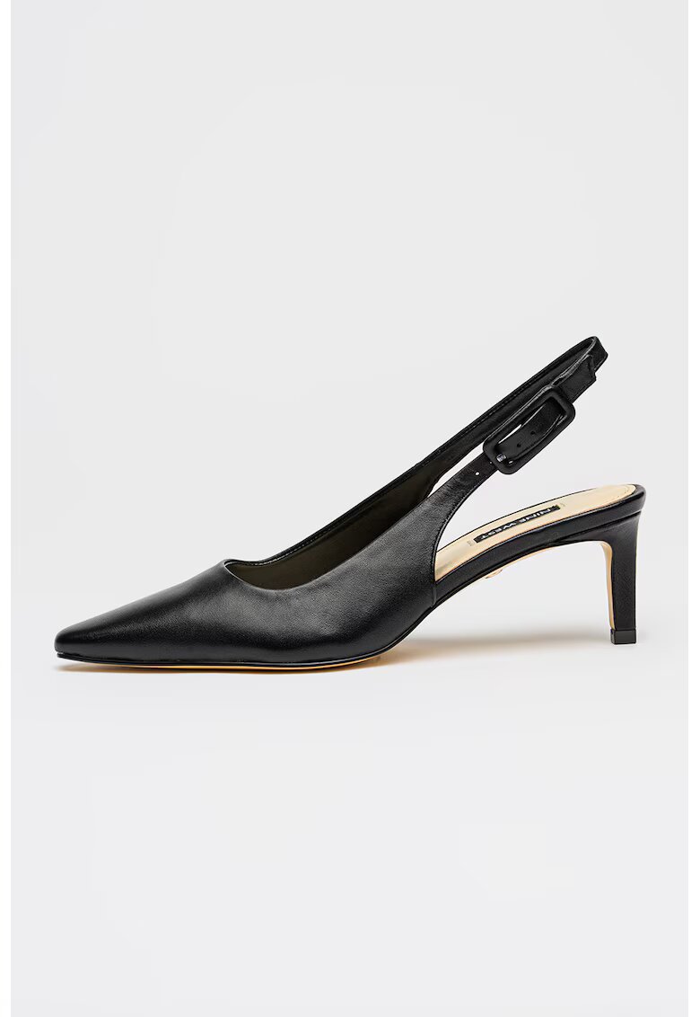 NINE WEST Кожени заострени обувки Esen с ток - Черен