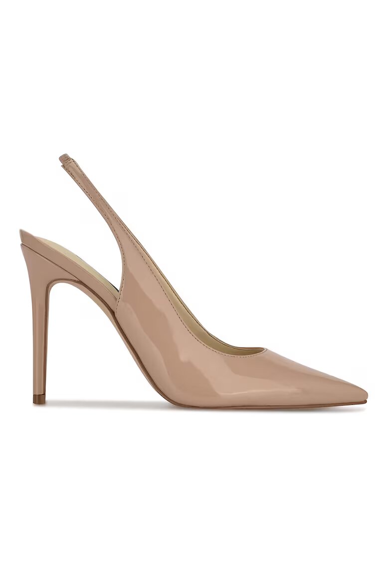 NINE WEST Лачени обувки Feather с отворена пета Бежов