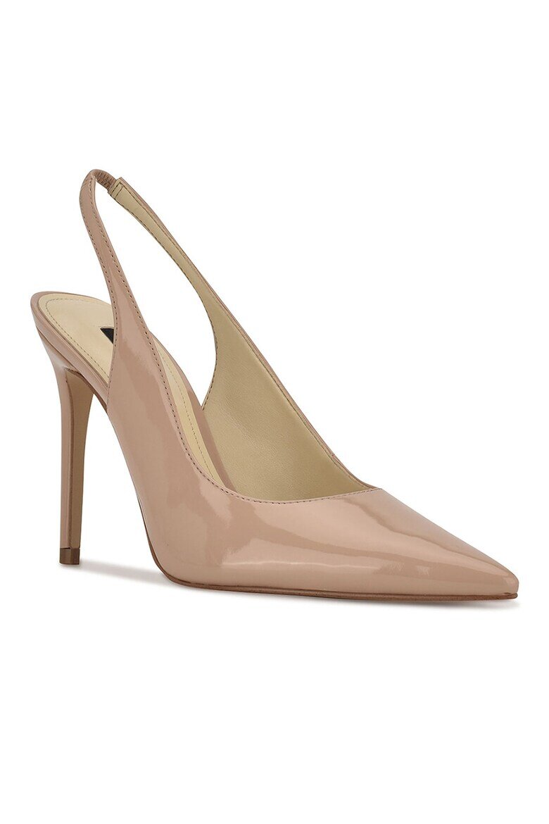NINE WEST Лачени обувки Feather с отворена пета Бежов