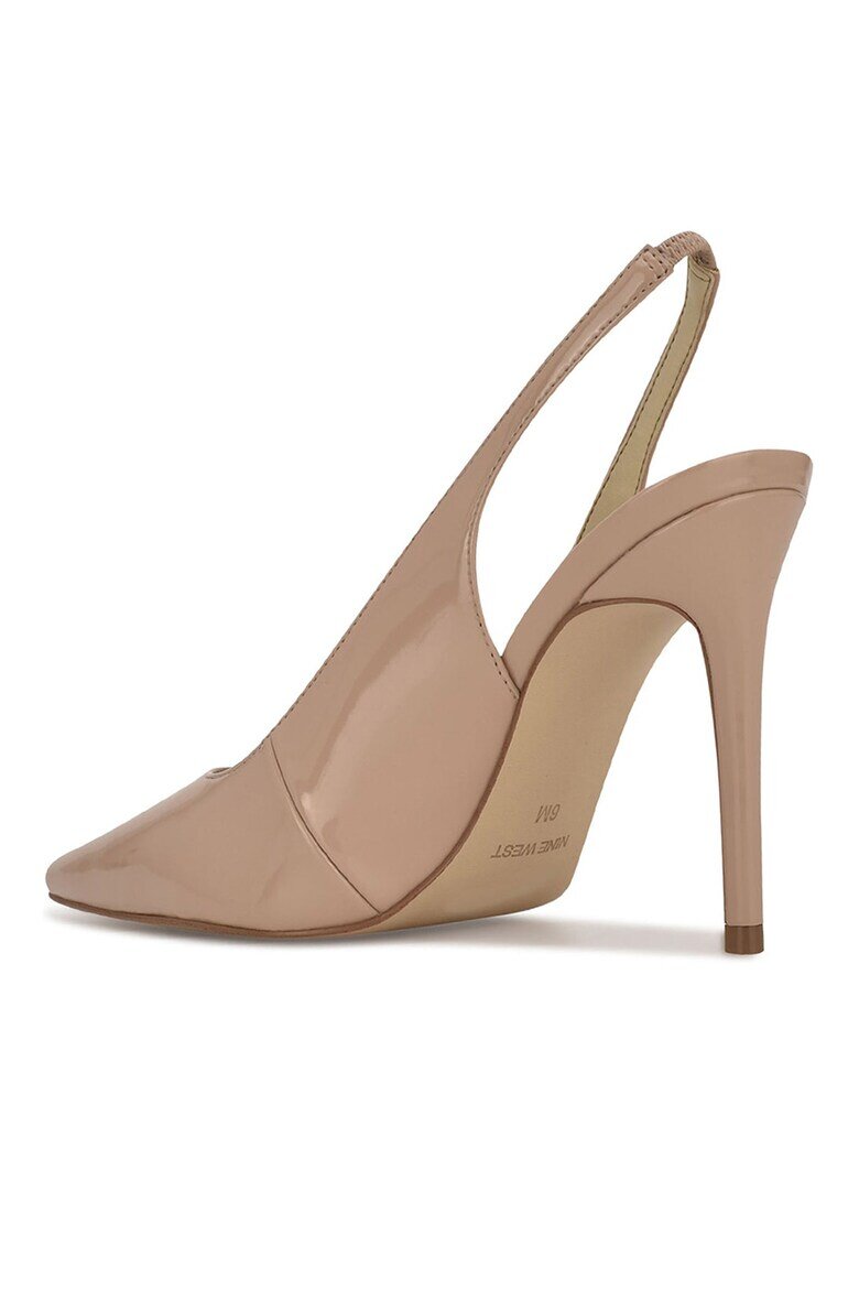NINE WEST Лачени обувки Feather с отворена пета Бежов
