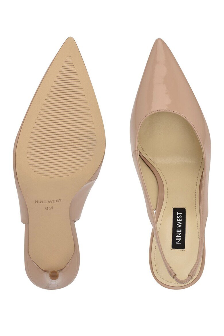 NINE WEST Лачени обувки Feather с отворена пета Бежов