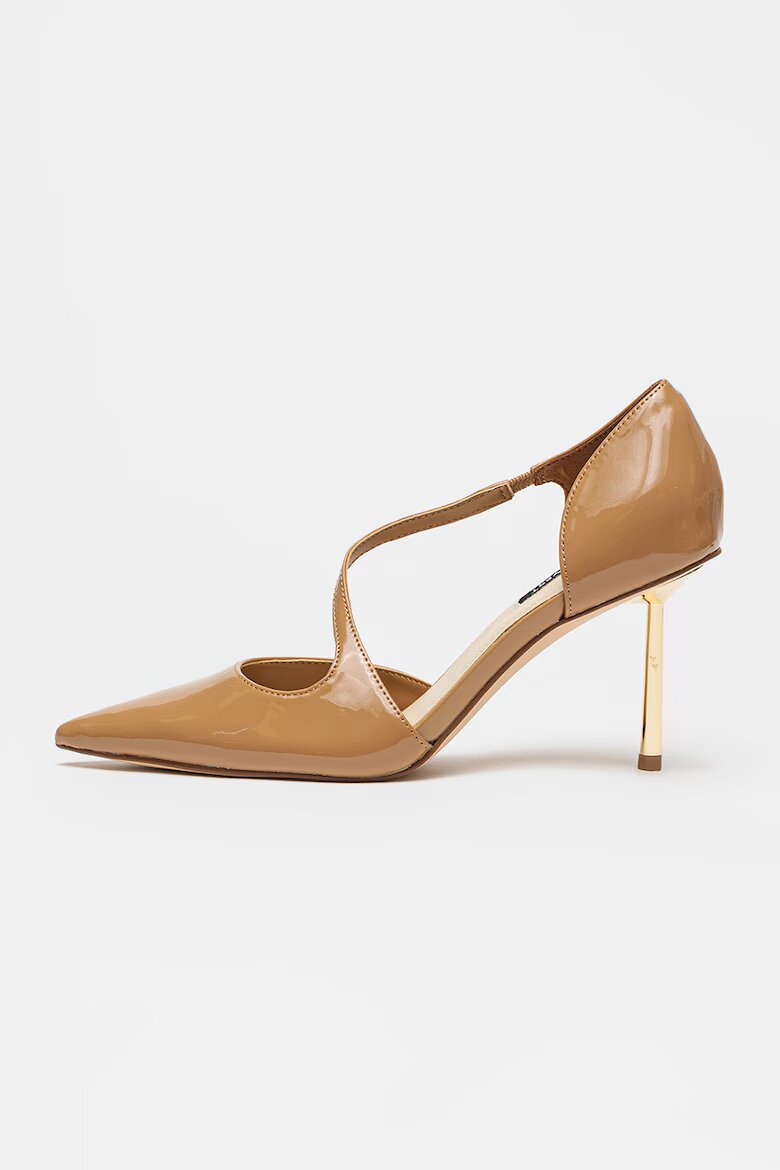 NINE WEST Лачени обувки стилето Dolen Светлокафяв