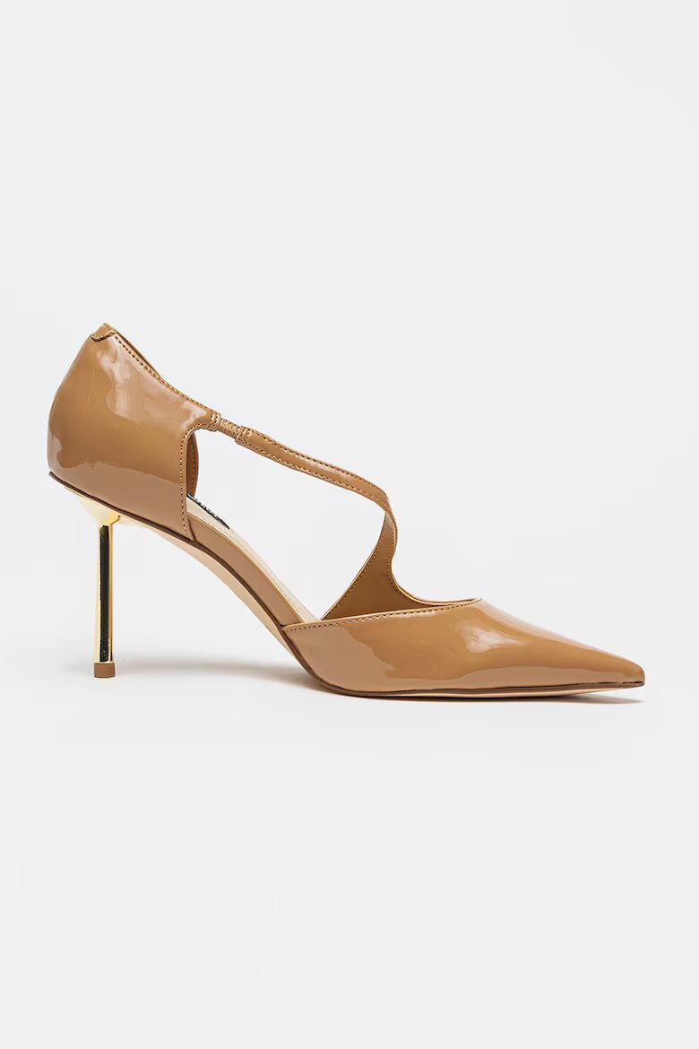 NINE WEST Лачени обувки стилето Dolen Светлокафяв