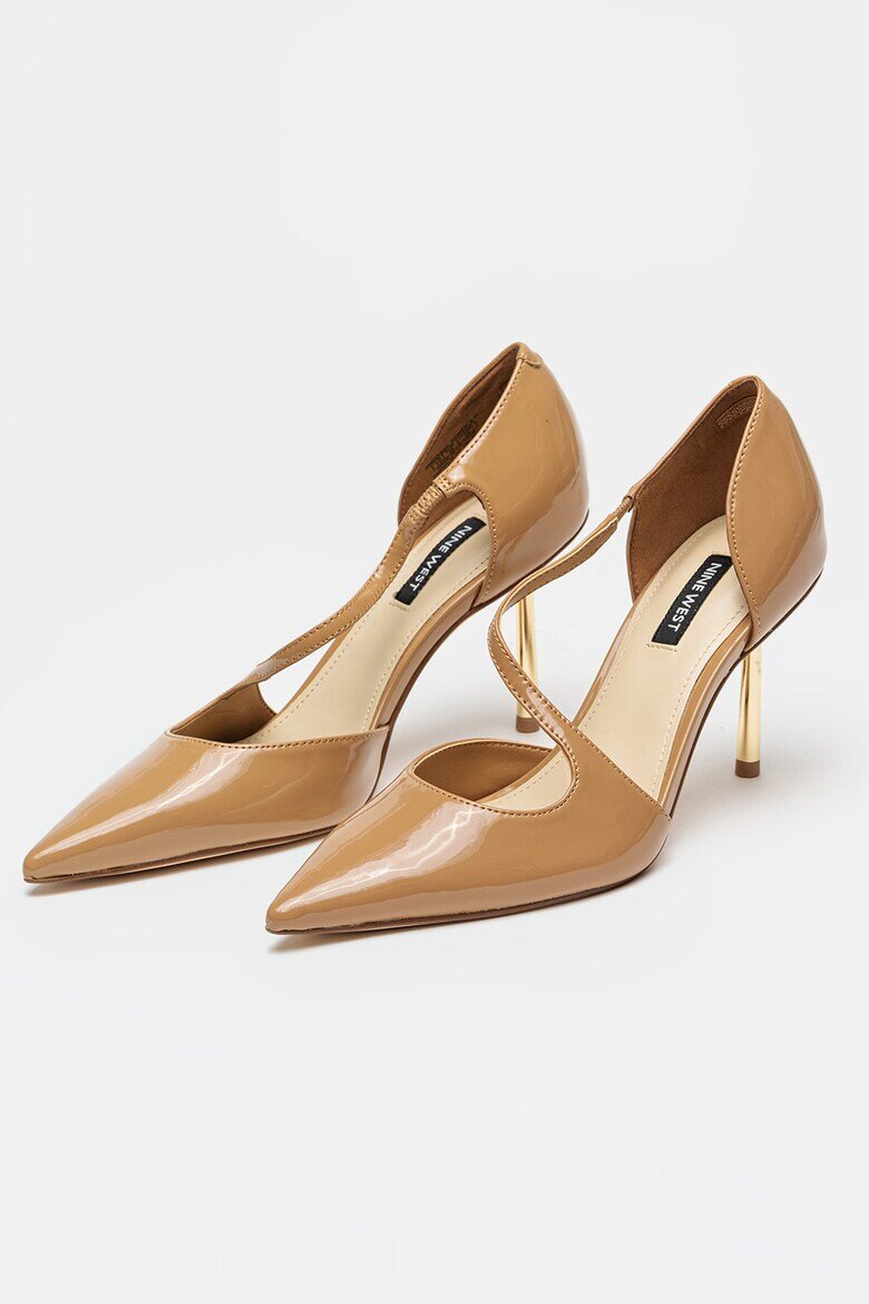NINE WEST Лачени обувки стилето Dolen Светлокафяв